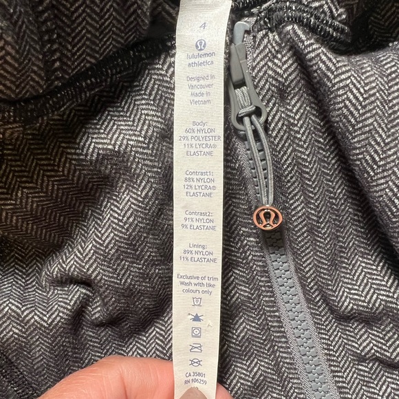 LULULEMON  Daily Practice Herringbone Slate Black Gray Light Hoodie W4166S - Picture 13 of 14